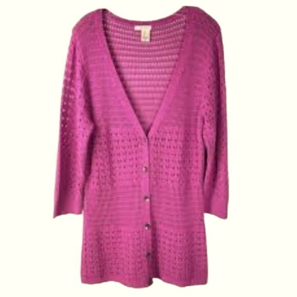 EC DKNY JEANS BUTTON UP CARDIGAN SZ. M - Picture 1 of 4